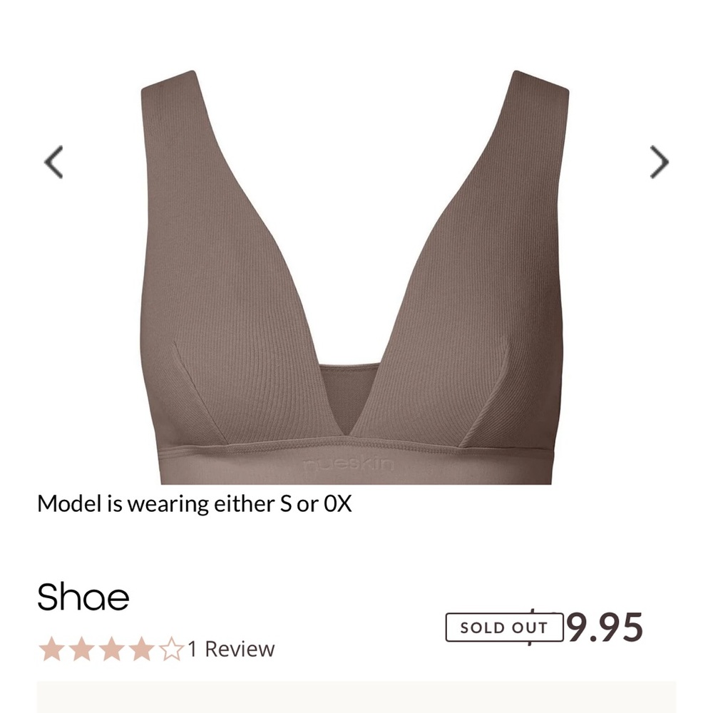 Bundle of 2 Brandnew Nueskin Brown & Orchid Hush Rib Cotton Triangle Bralette - Picture 3 of 10